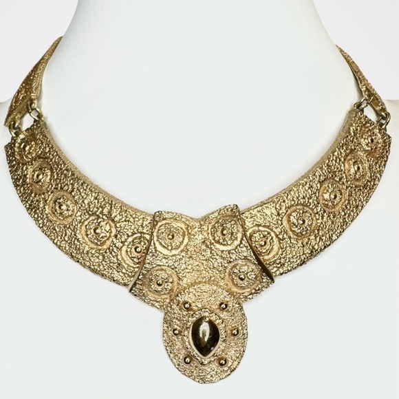 NAPIER 1971 Egyptian Collection Bib Necklace, BOOK PIECE - Picture 6 of 16